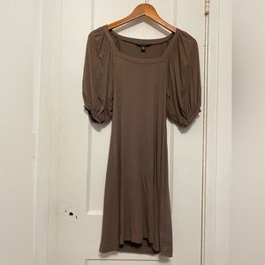Banana Republic Clay Brown Square Neck Dress Dolman 1/2 Sleeves Sz XS